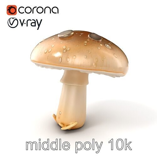 Dewy Mushroom Natural Curves Model Pack Low-poly 3D model