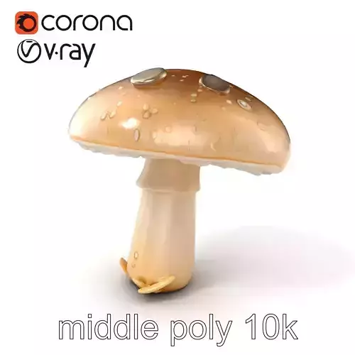 Dewy Mushroom Natural Curves Model Pack Low-poly 3D model