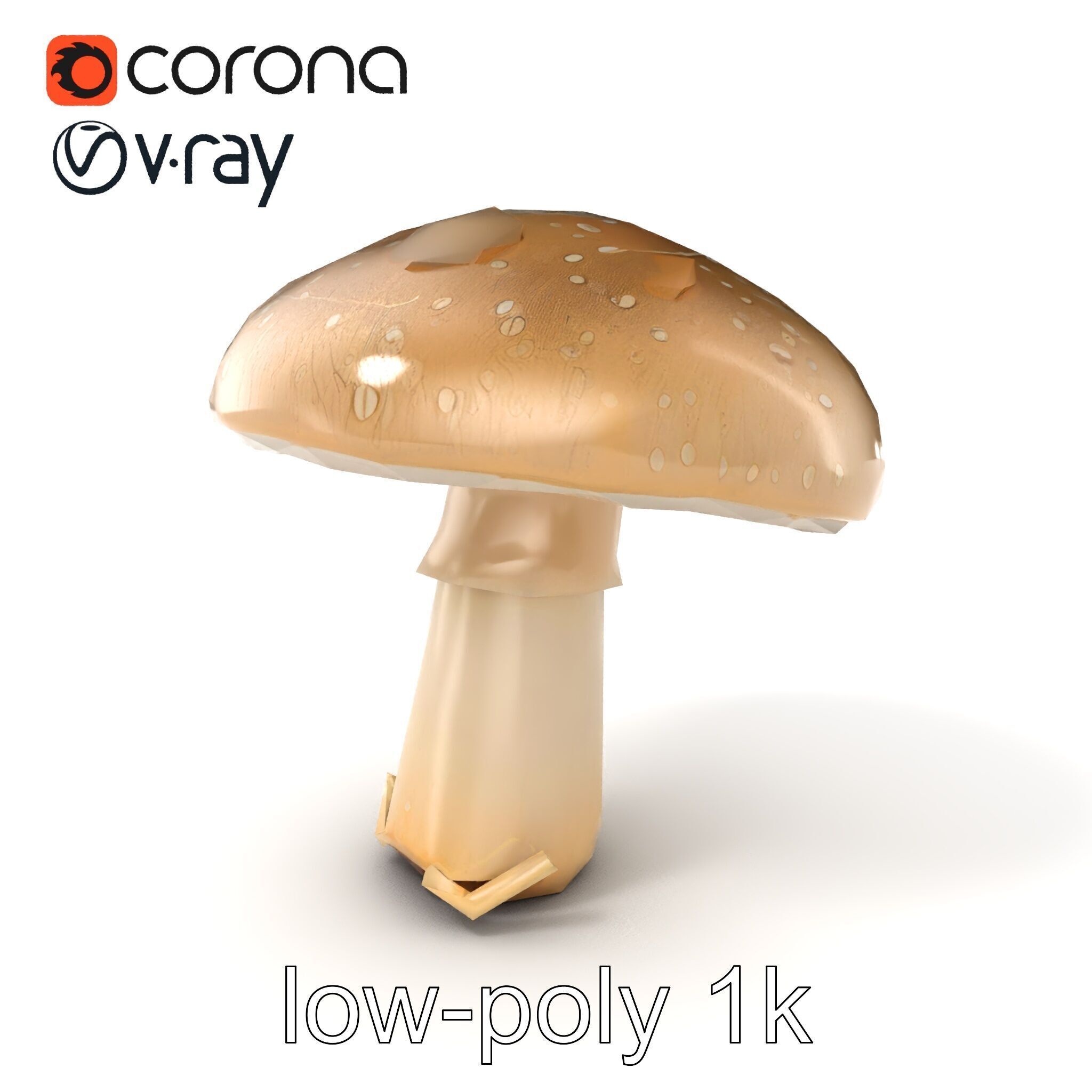 Dewy Mushroom Natural Curves Model Pack Low-poly 3D model_4
