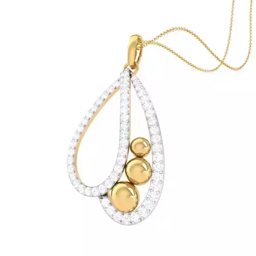 3D Printable Cad jewelry design of Lady diamond Pendant