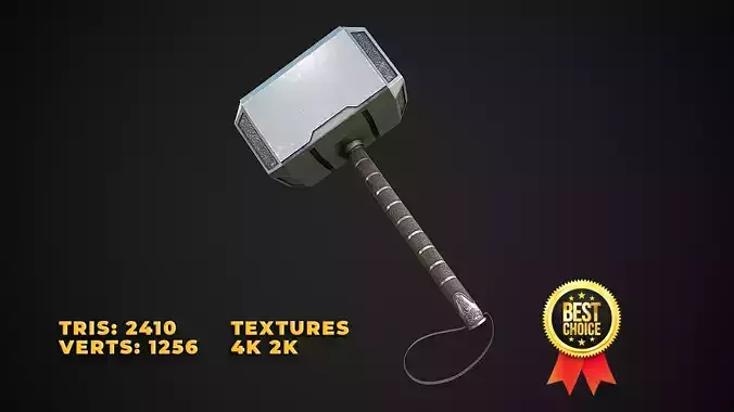 Thor Hammer Mjolnir Low-poly 3D model