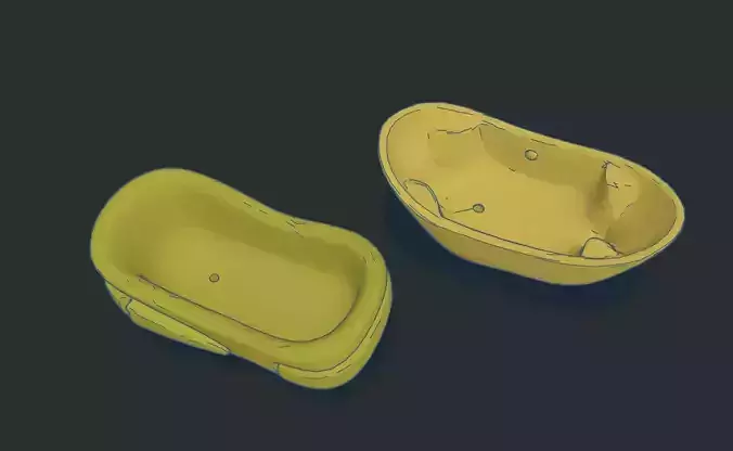3D Luxury Bathtub STL OBJ FBX  2 Pack  Elegant Designs Mini