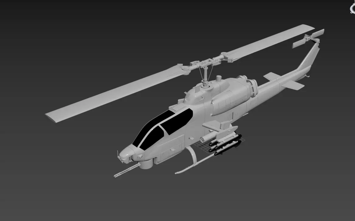 ah1w Helicopter 3D print model_0