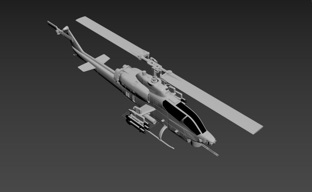 ah1w Helicopter 3D print model_3