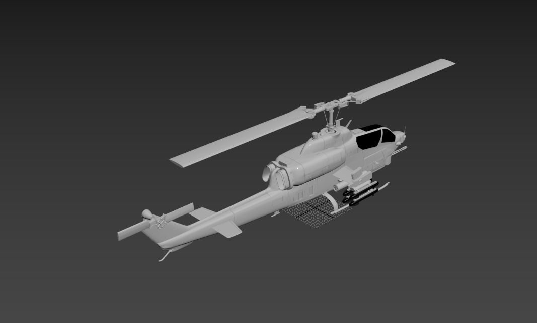 ah1w Helicopter 3D print model_2