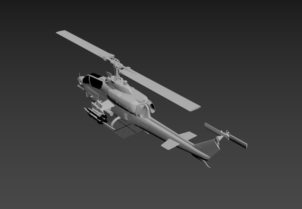 ah1w Helicopter 3D print model_1