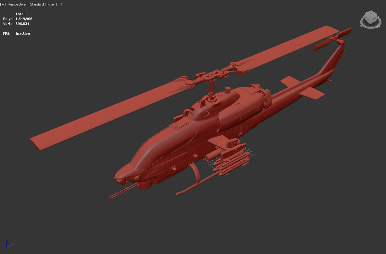 ah1w Helicopter 3D print model_4
