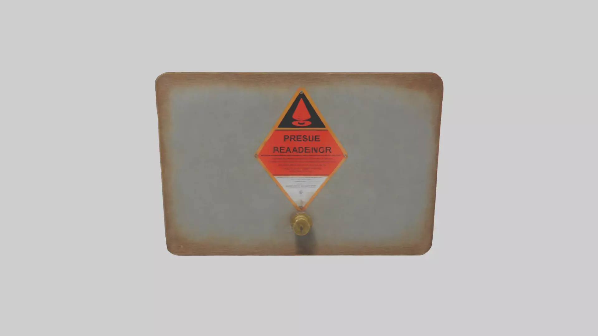 Pressure Valve Area Danger Sign model Low-poly 3D model_0