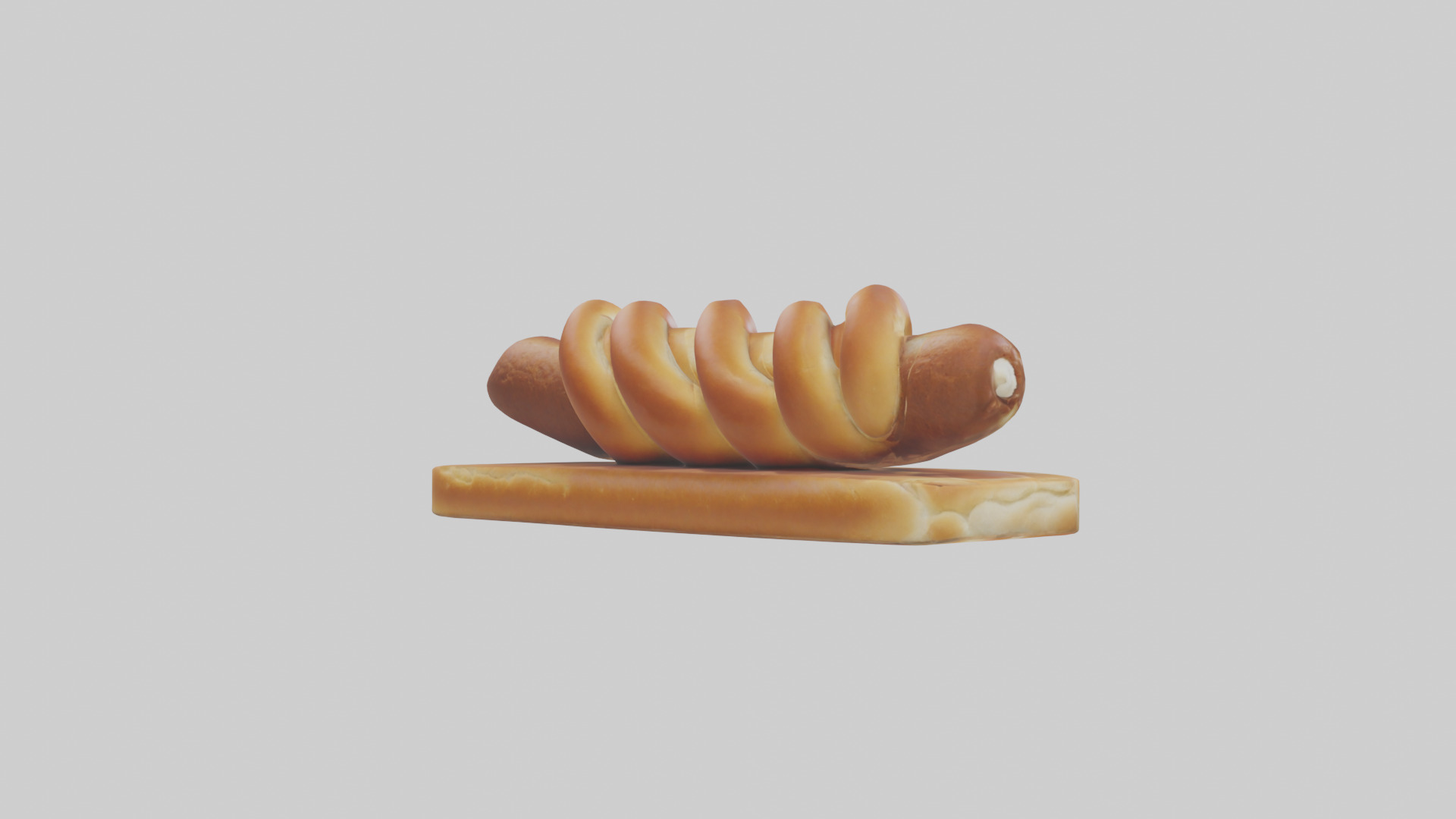 Pretzel dog model Low-poly 3D model_2