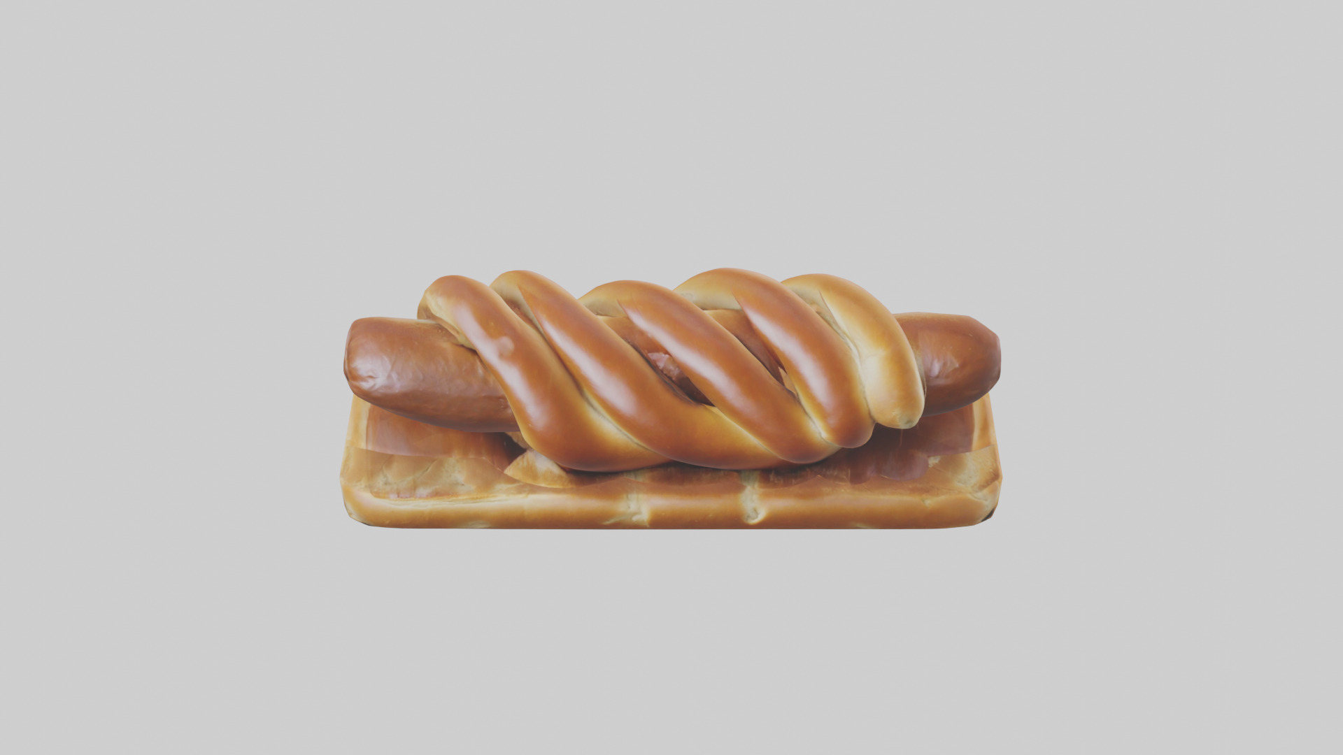 Pretzel dog model Low-poly 3D model_16