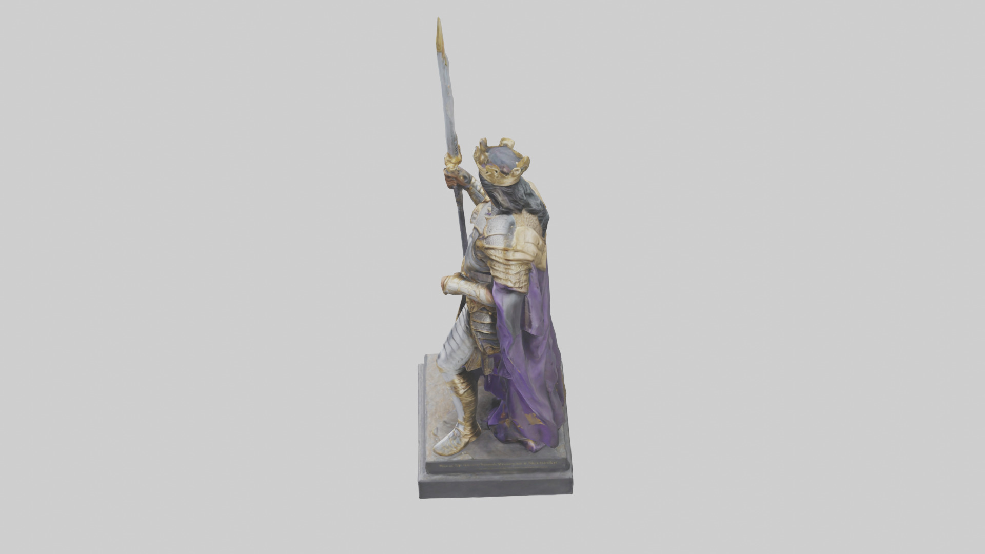 Prince Warrior statue model Low-poly 3D model_17