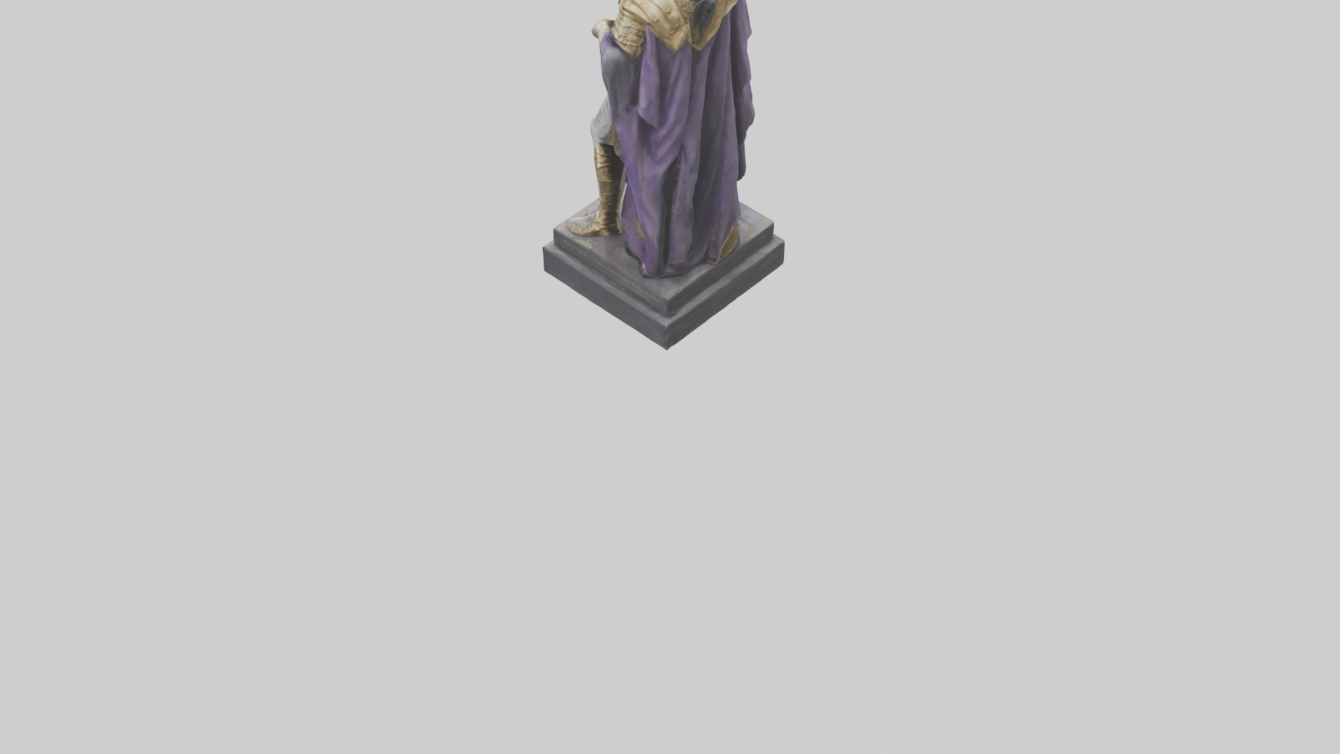 Prince Warrior statue model Low-poly 3D model_3