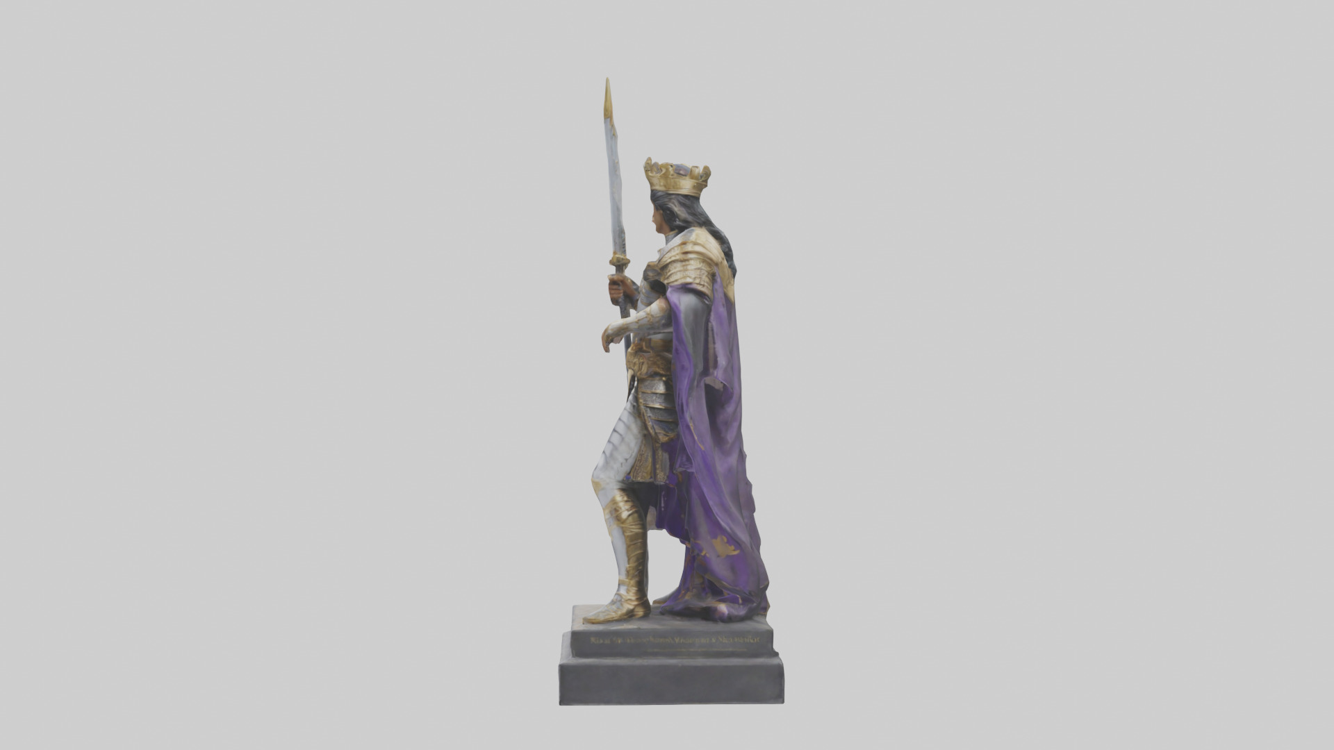 Prince Warrior statue model Low-poly 3D model_12