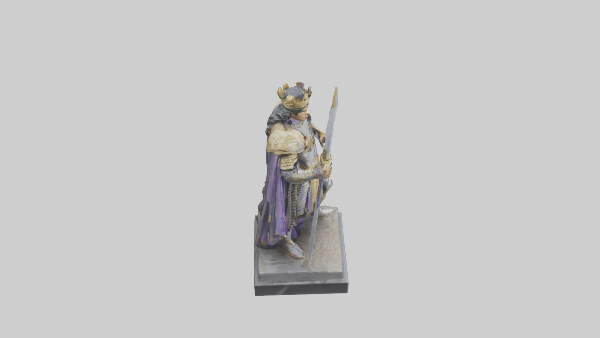 Prince Warrior statue model Low-poly 3D model_18