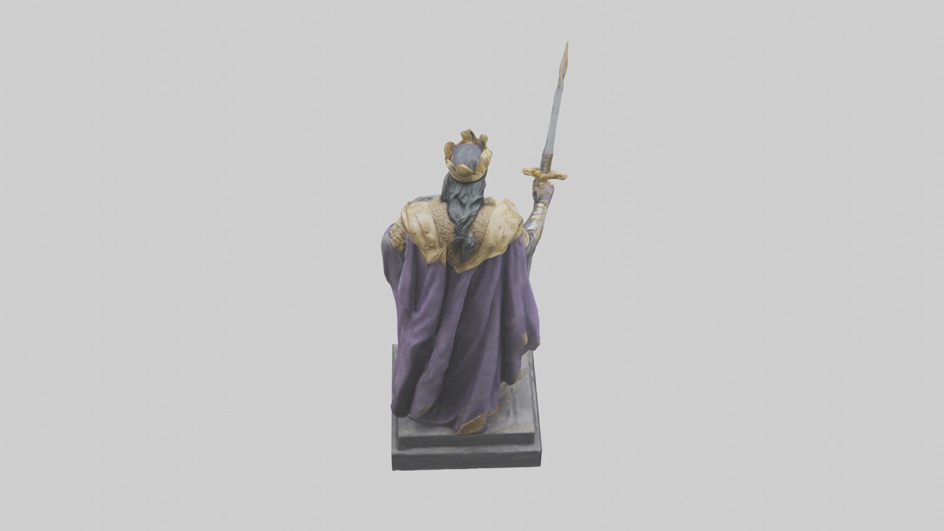 Prince Warrior statue model Low-poly 3D model_15