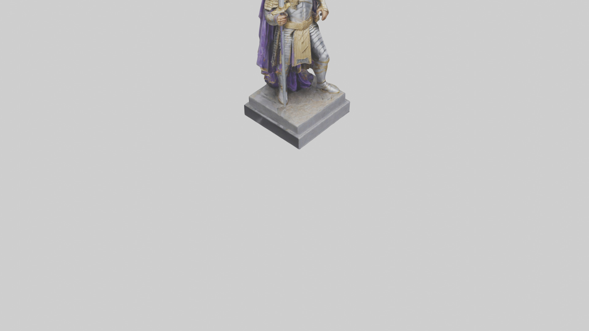 Prince Warrior statue model Low-poly 3D model_6