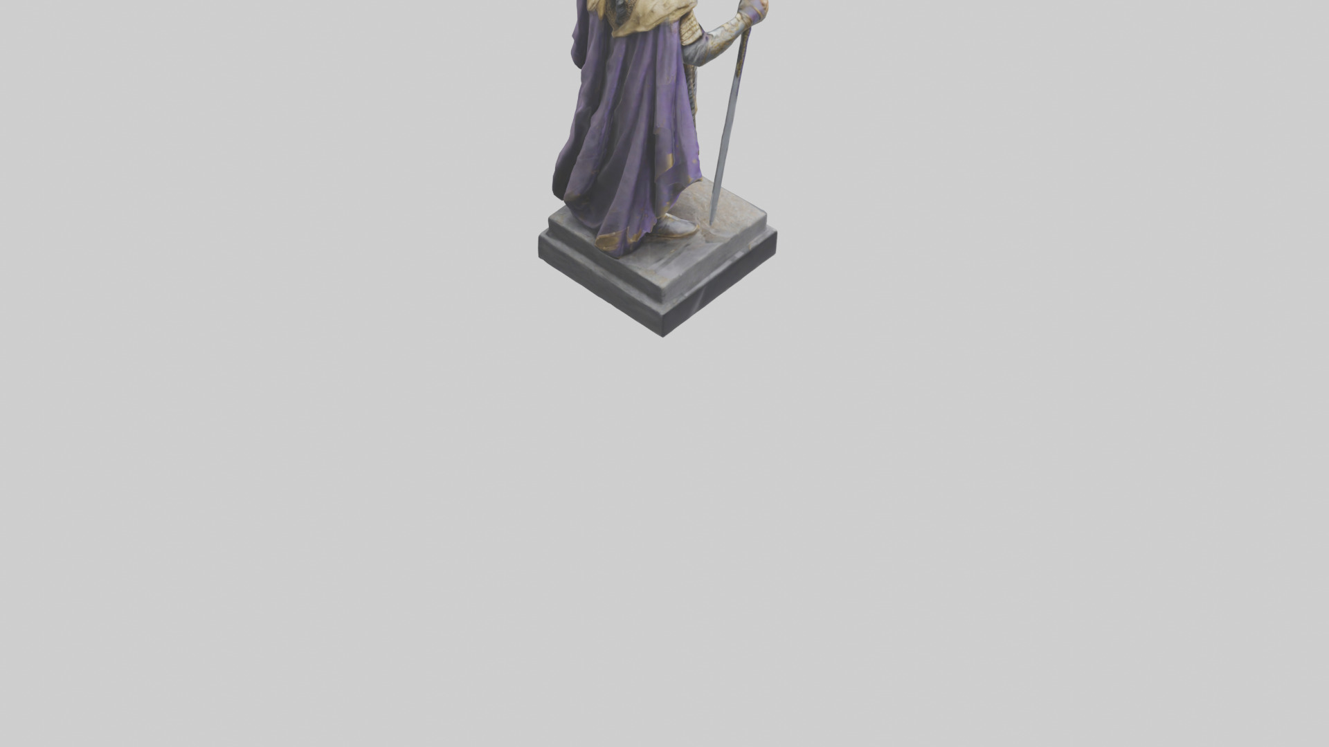 Prince Warrior statue model Low-poly 3D model_4