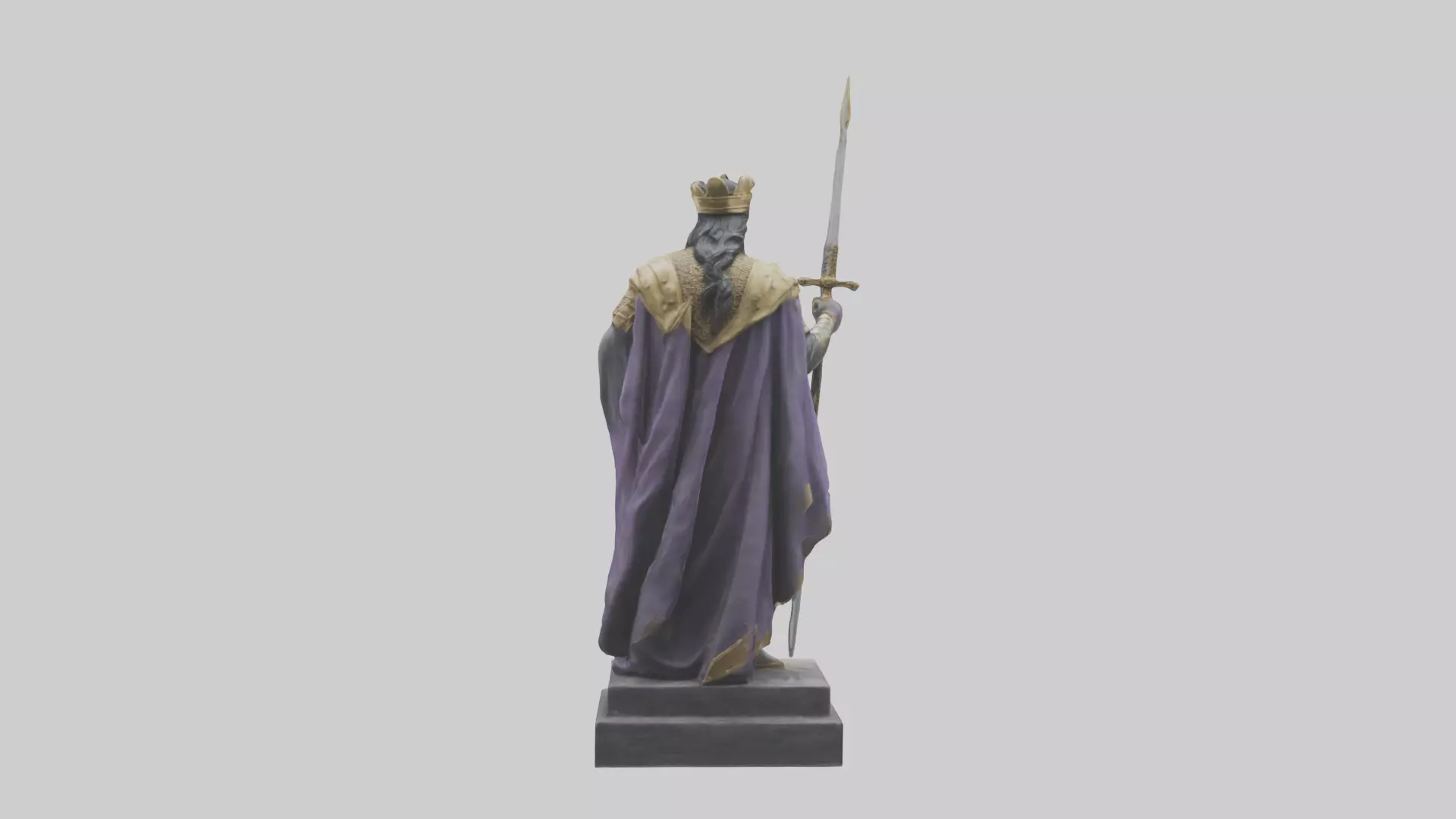 Prince Warrior statue model Low-poly 3D model_0