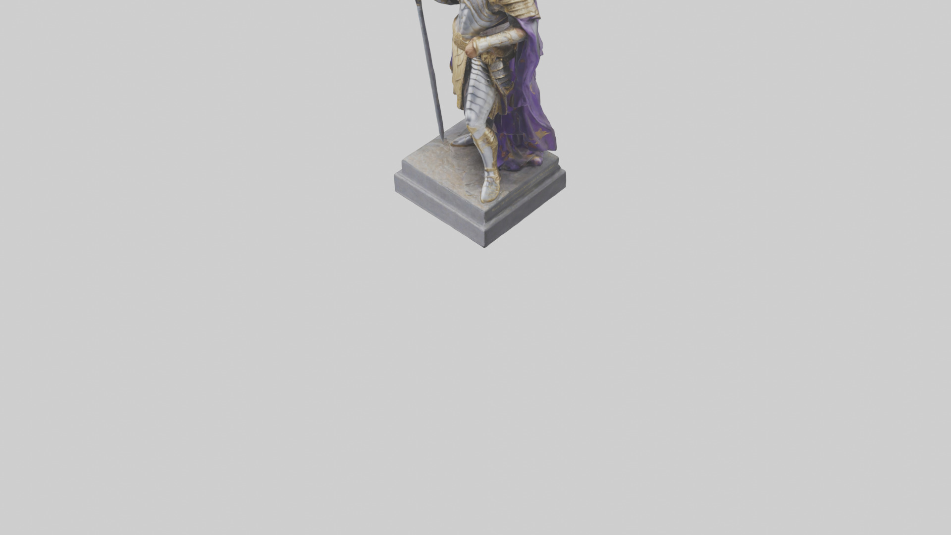 Prince Warrior statue model Low-poly 3D model_5