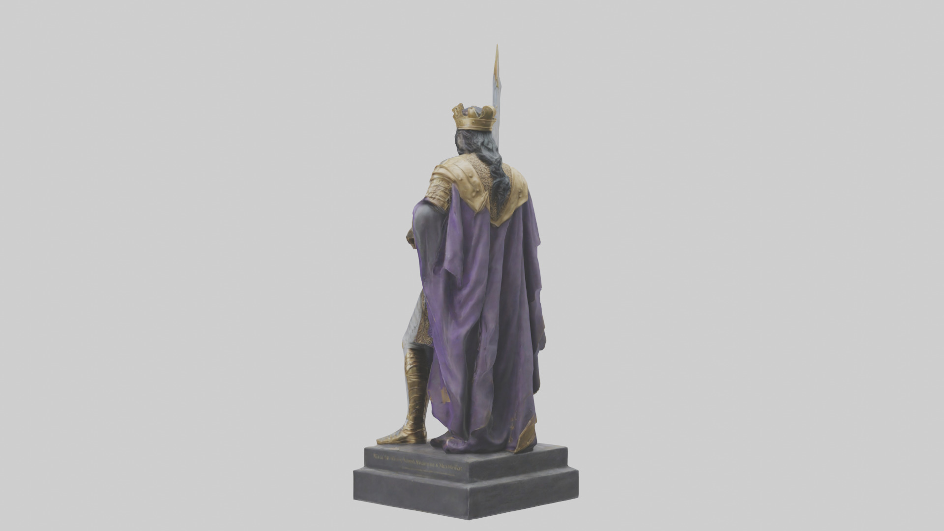 Prince Warrior statue model Low-poly 3D model_1