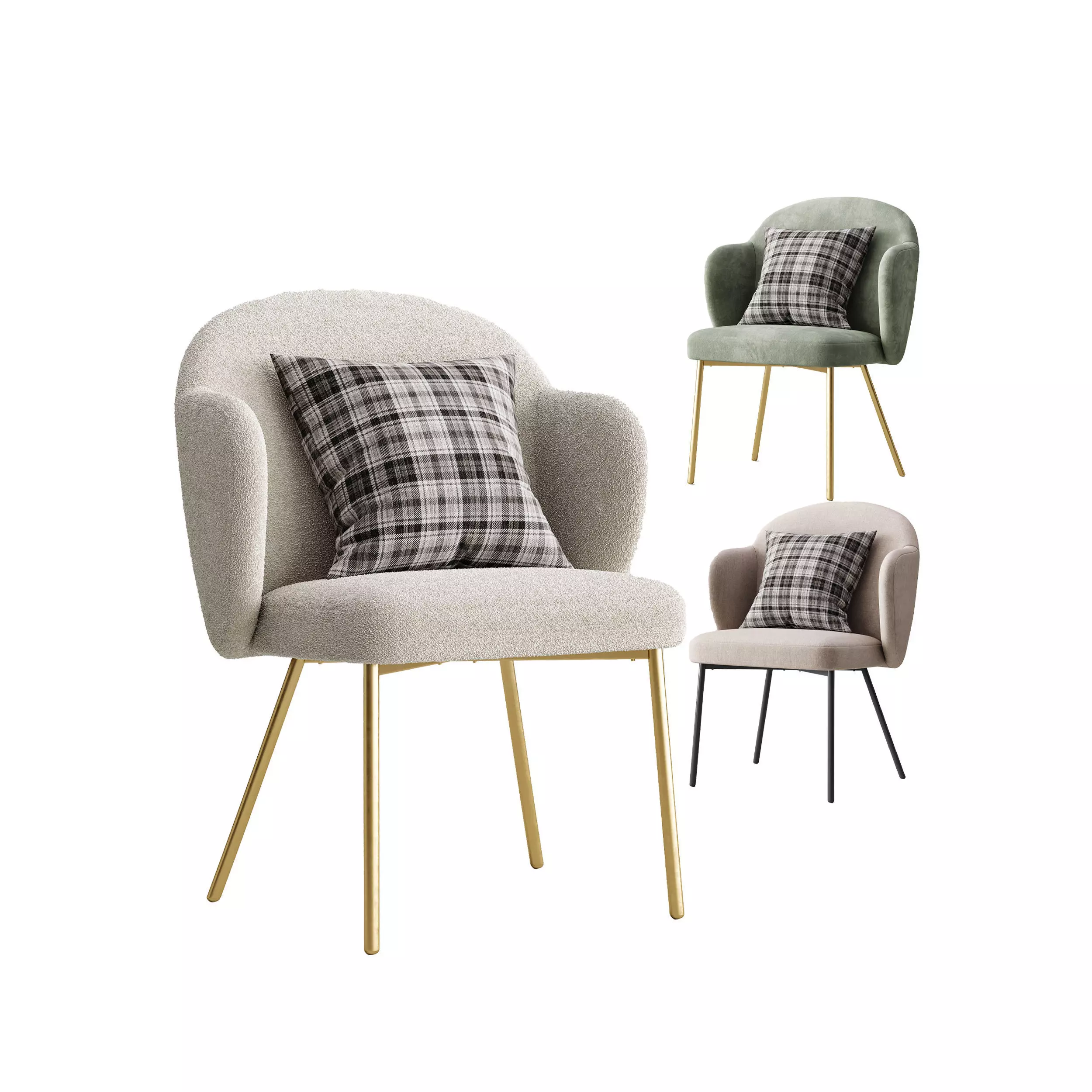 Simone Performance Boucle Chair 3D model
