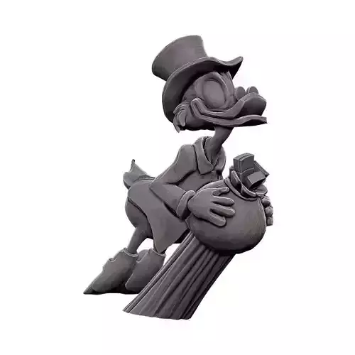 Pop art Scrooge McDuck Sculpture 3D print model