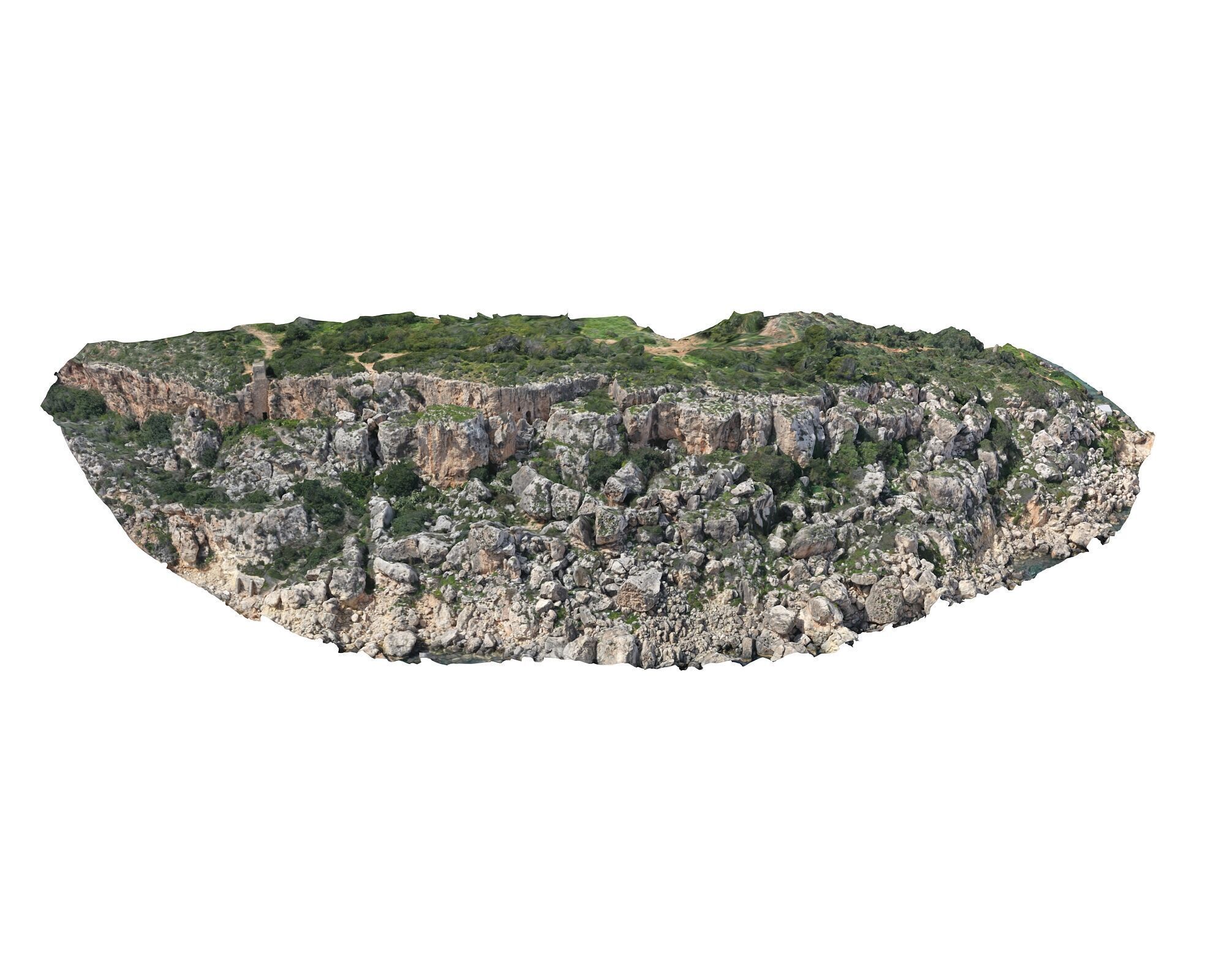  Cliff in the jungle Low-poly 3D model_1