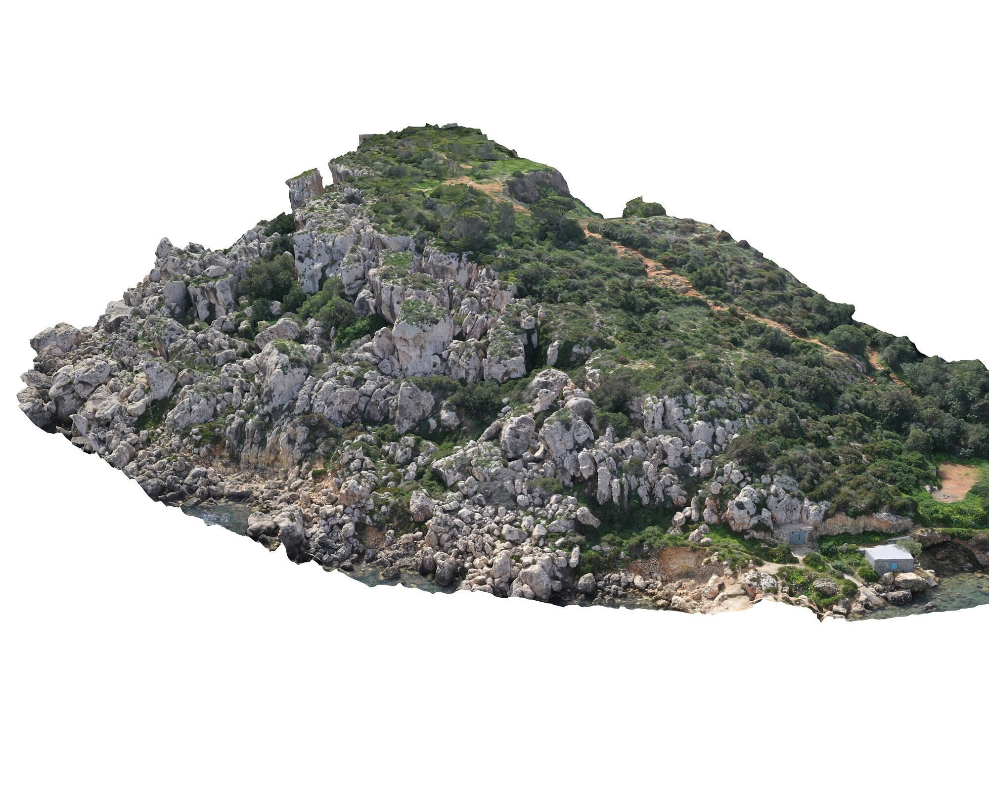  Cliff in the jungle Low-poly 3D model_7