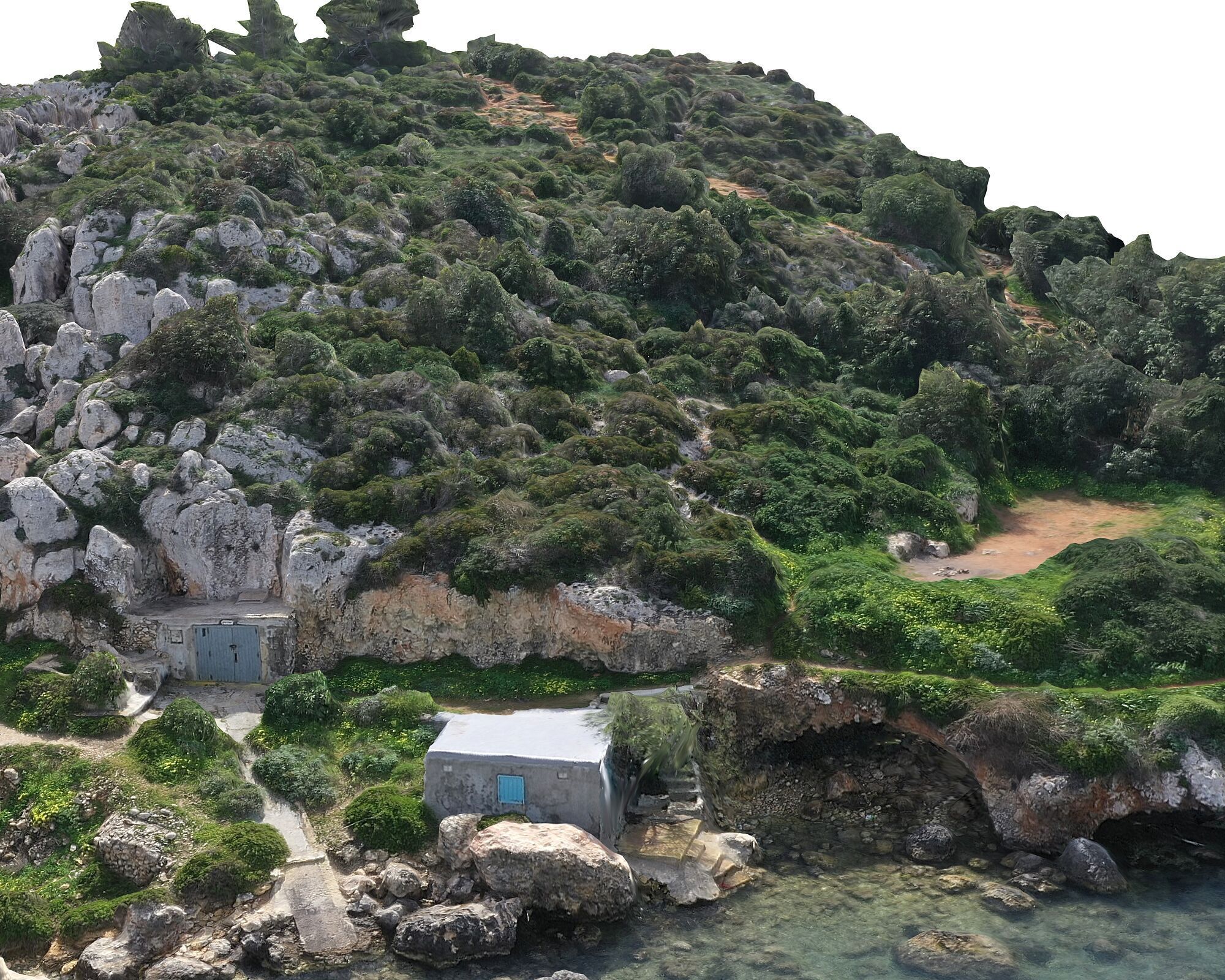  Cliff in the jungle Low-poly 3D model_4