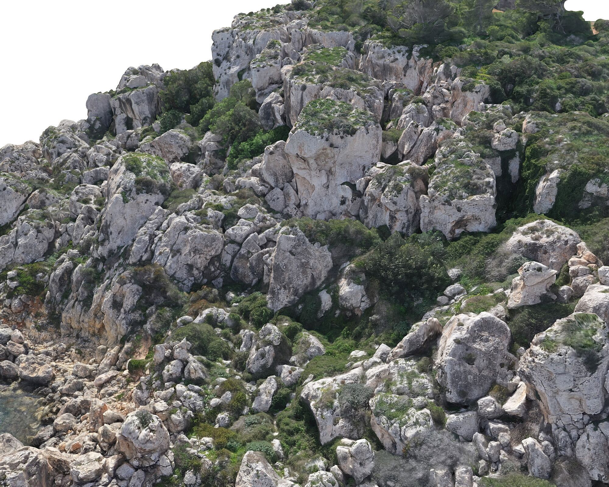  Cliff in the jungle Low-poly 3D model_5