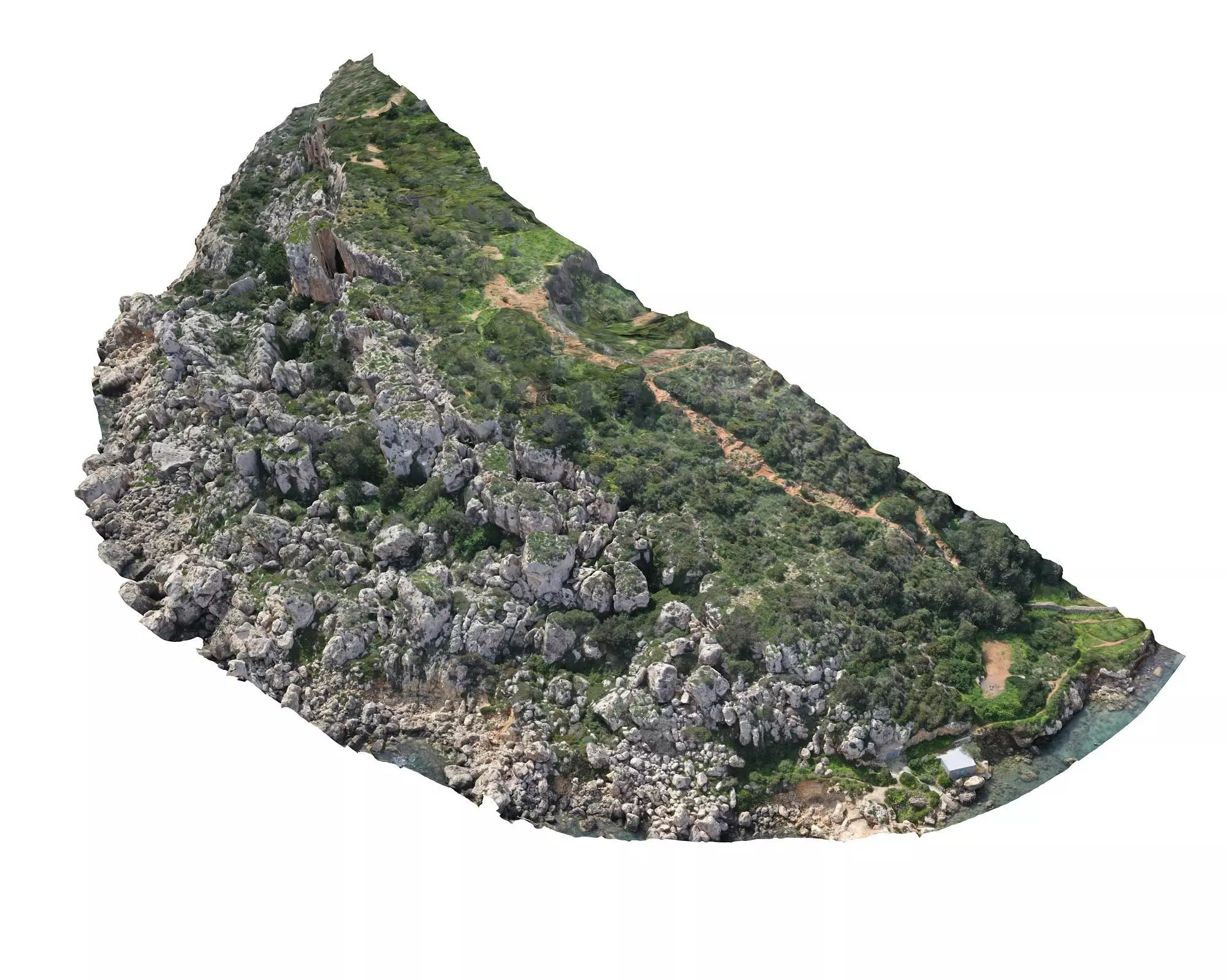  Cliff in the jungle Low-poly 3D model_0