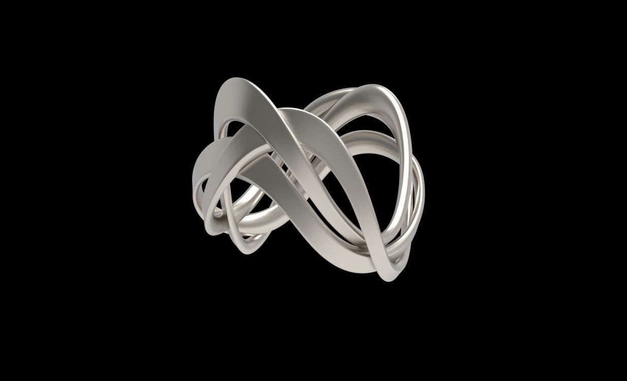 Ring 3 ropes 3D print model_4