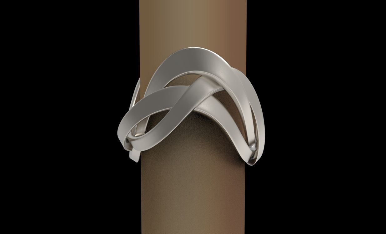 Ring 3 ropes 3D print model_3