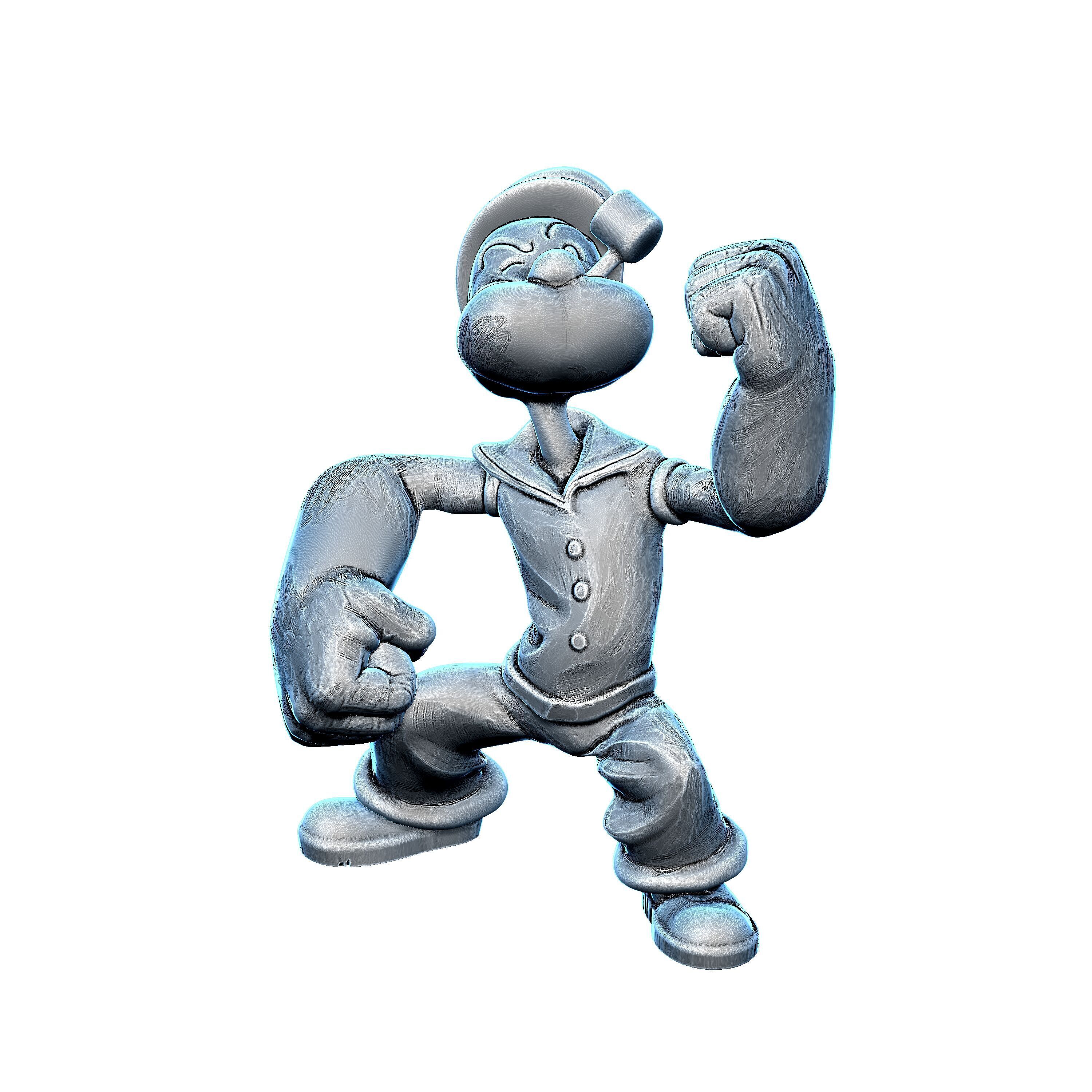Popeye The Sailor  Pop Art Sculpture  3D print model_1