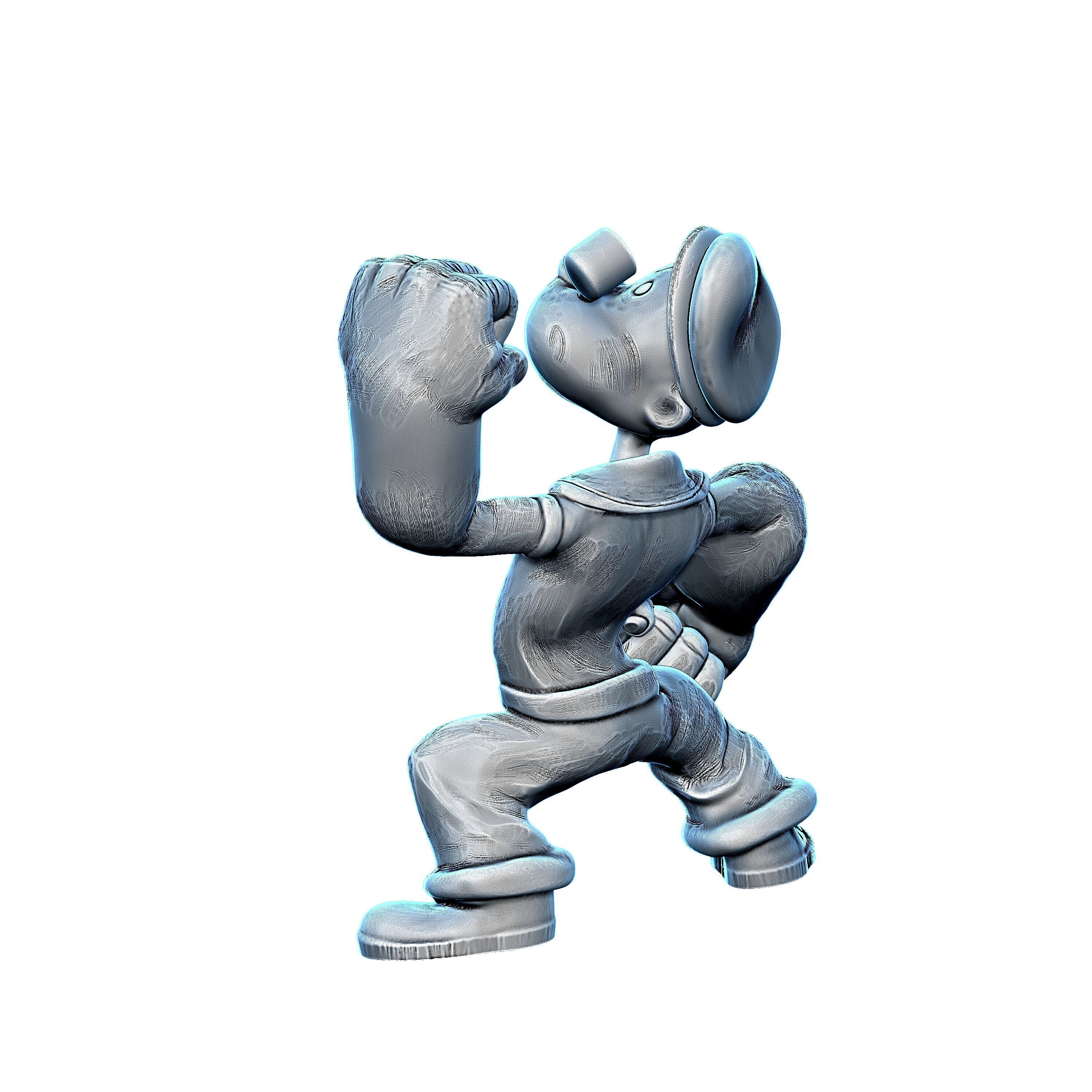 Popeye The Sailor  Pop Art Sculpture  3D print model_2