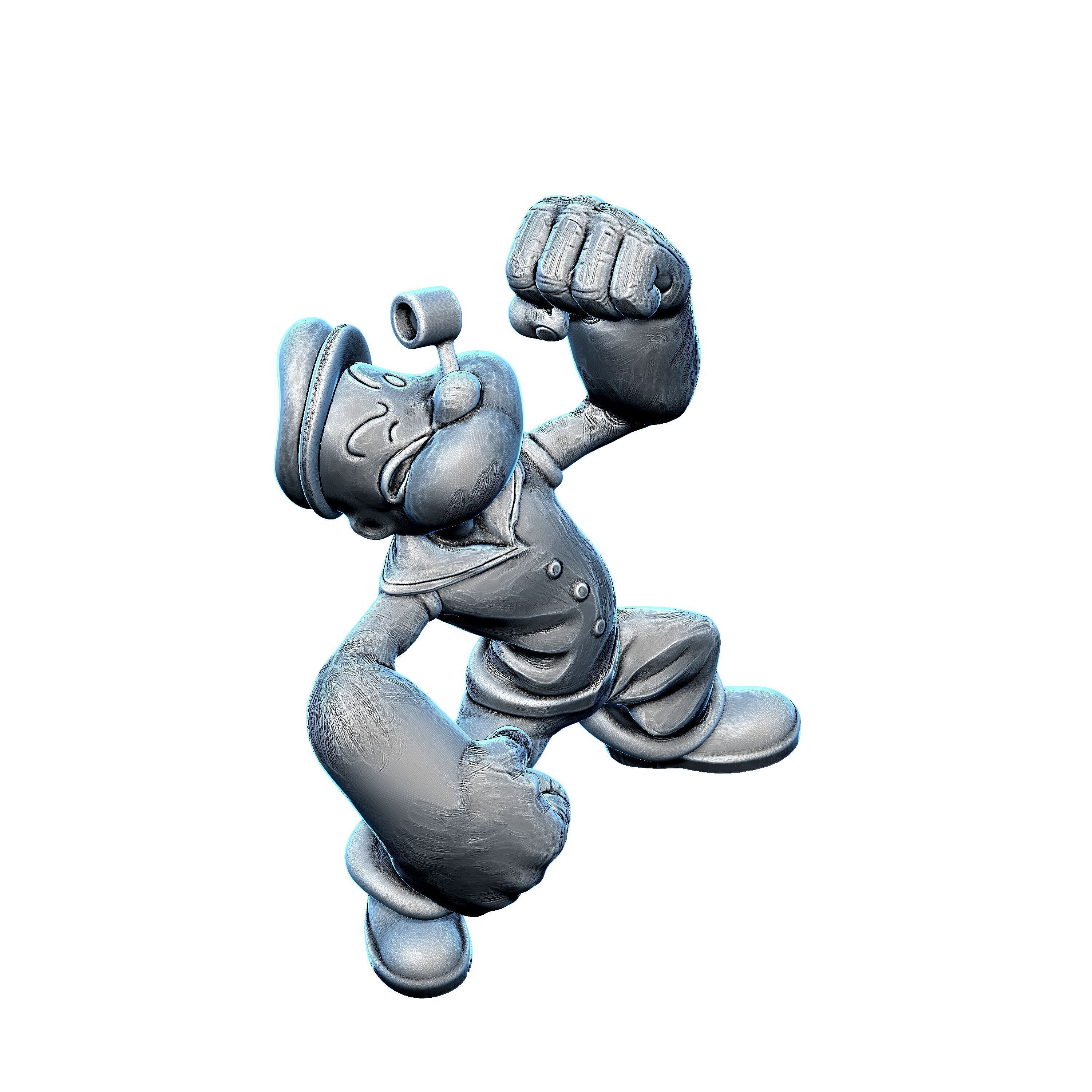 Popeye The Sailor  Pop Art Sculpture  3D print model_4