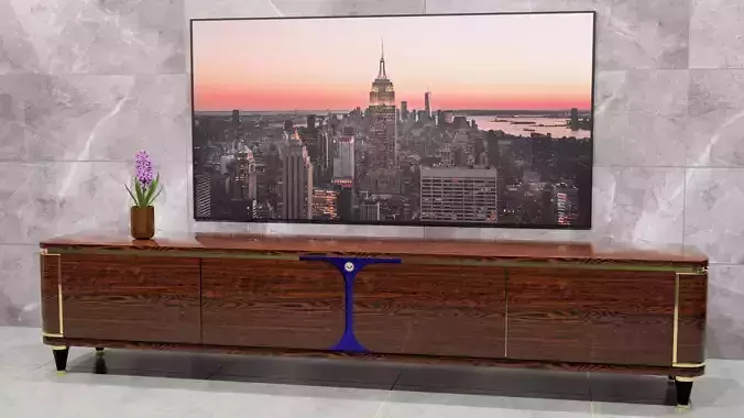 Art Deco TV Stand Low-poly 3D model