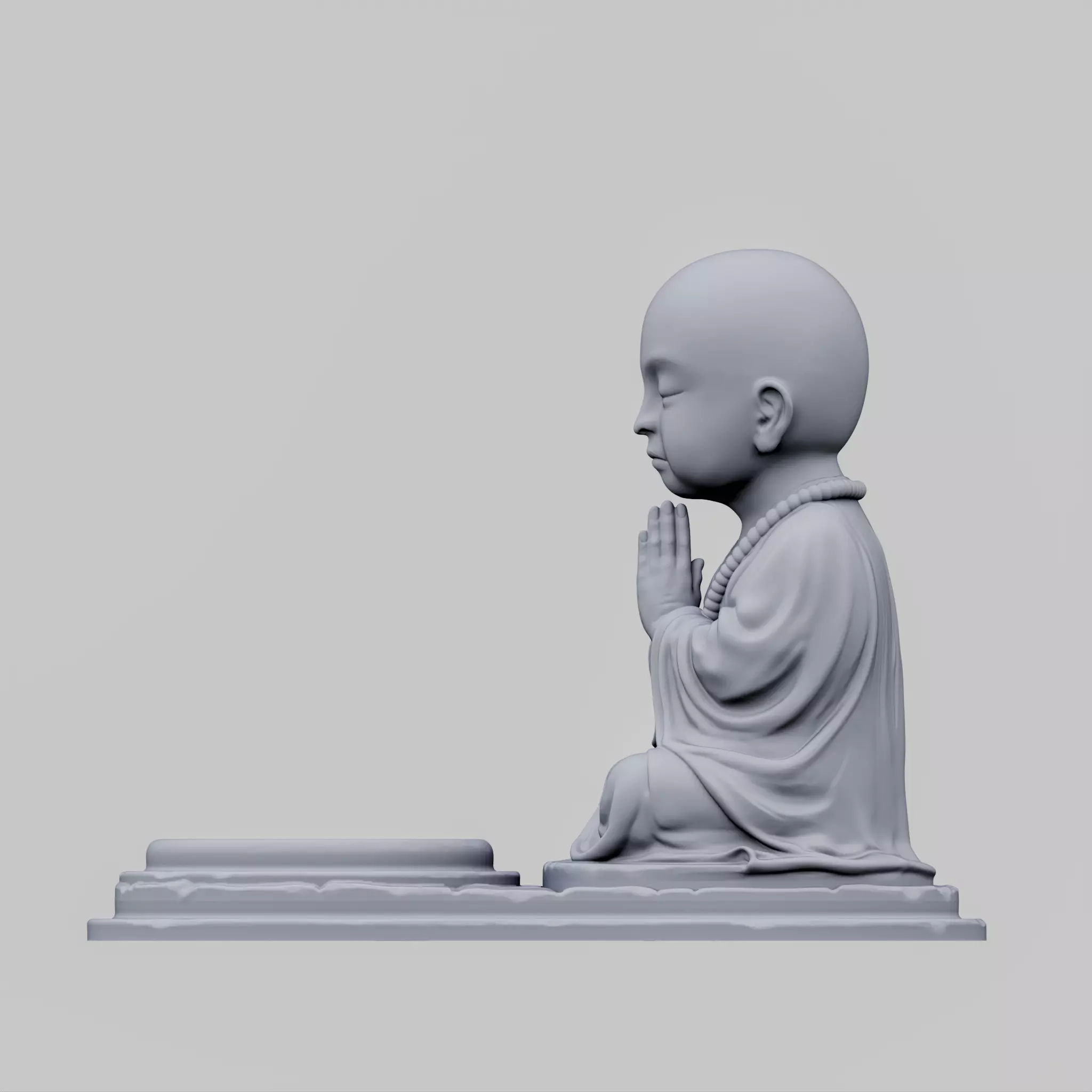Monk candle holder 3D print model_3