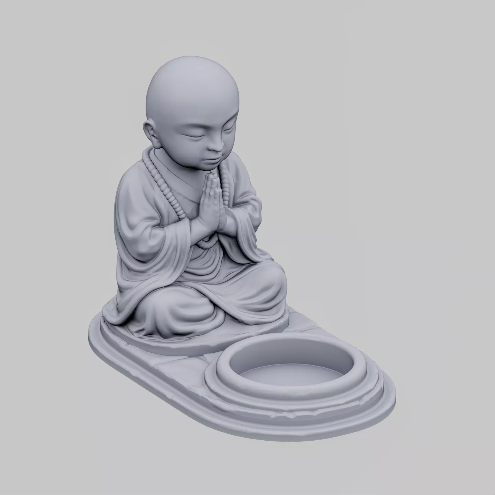 Monk candle holder 3D print model_0