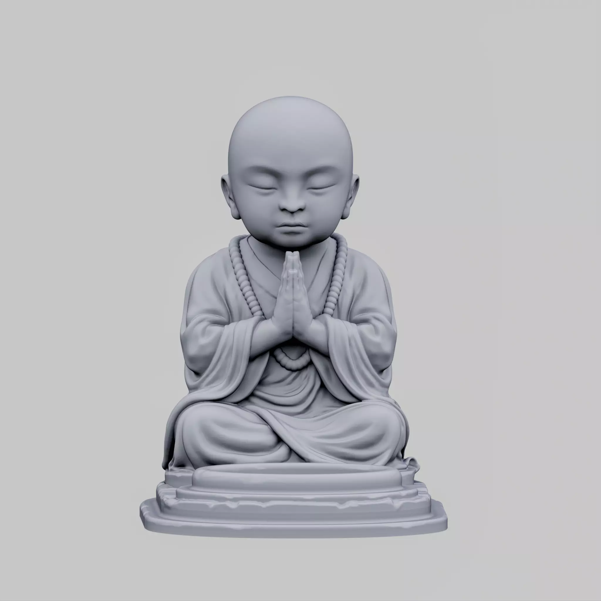 Monk candle holder 3D print model_2