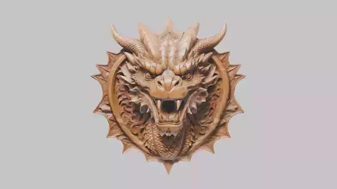 Dragon Head Emblem 3D Model