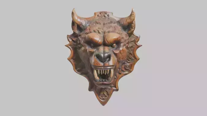 Wolf Head Wall Decor 3D Model