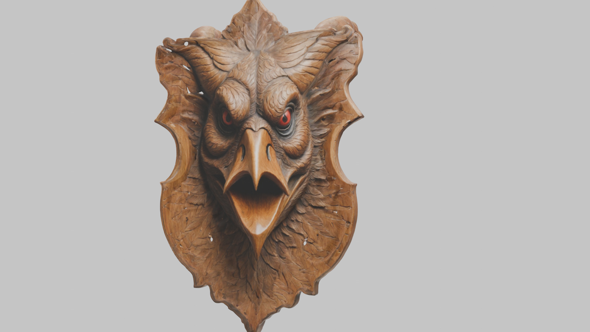 Stylized Bird Skull head wall mount Mask 3D Model Low-poly 3D model_7