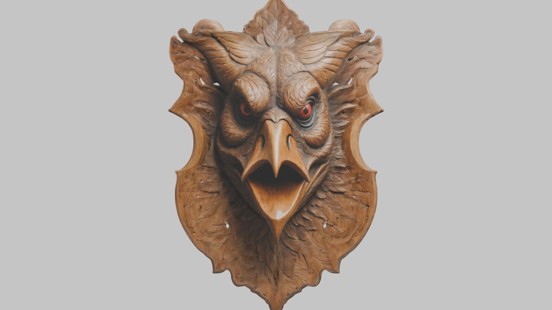 Stylized Bird Skull head wall mount Mask 3D Model Low-poly 3D model_8