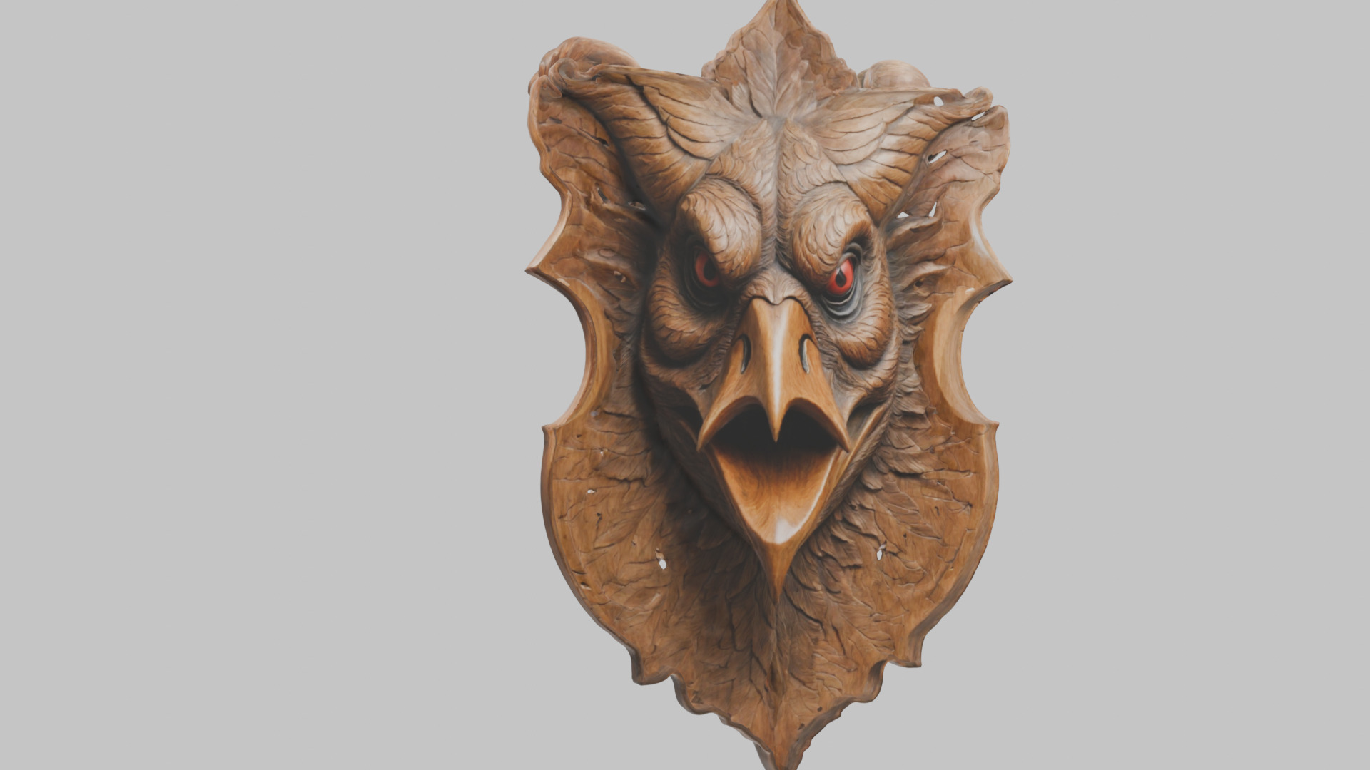 Stylized Bird Skull head wall mount Mask 3D Model Low-poly 3D model_9