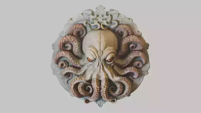 Octopus Wall Decor - Sea Creature 3D Model - Marine Art