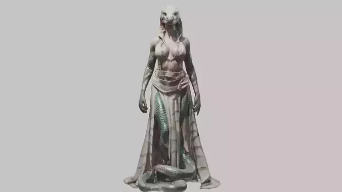 Fantasy Female Humanoid Reptilian 3D Model 3D model
