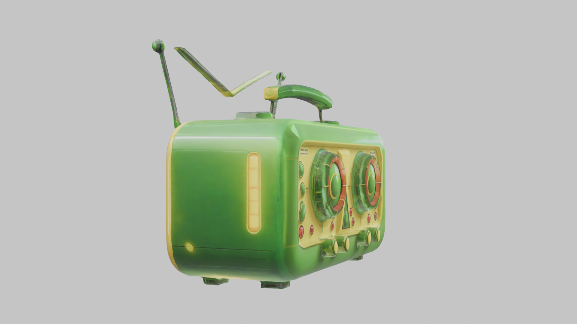 Vintage stylized radio electronics Low-poly 3D model_21