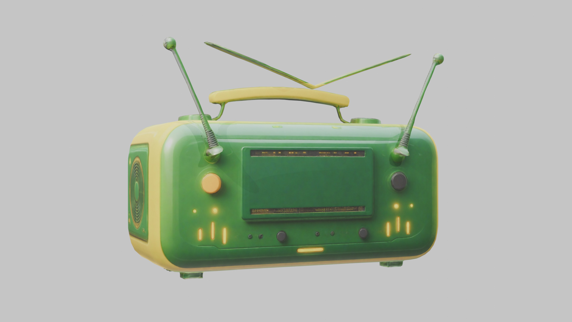 Vintage stylized radio electronics Low-poly 3D model_27