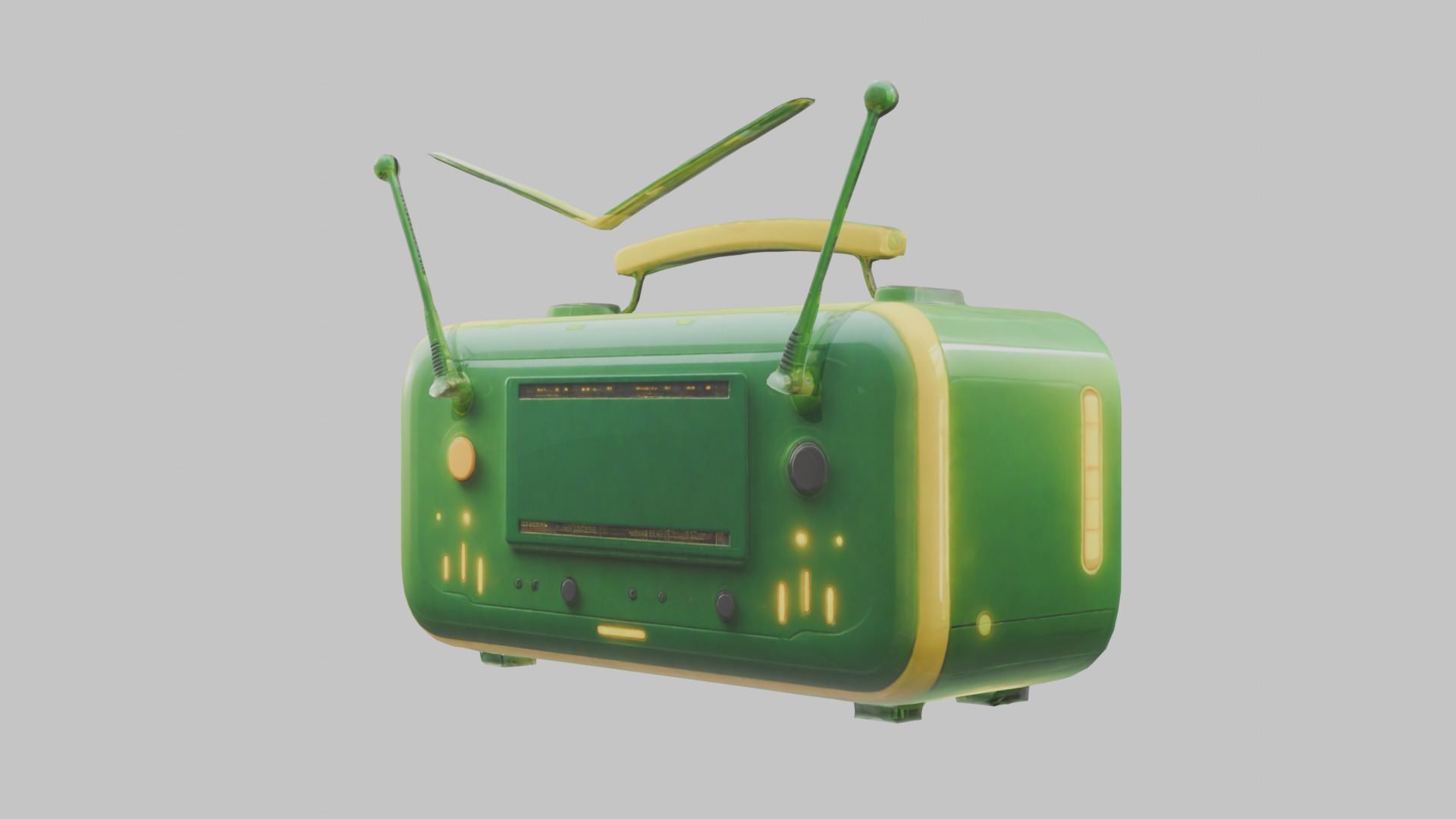 Vintage stylized radio electronics Low-poly 3D model_24